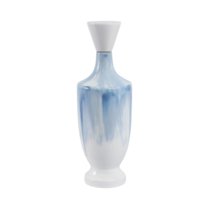 Vaso Decorativo Moderno in Ceramica Bicolore Blu e Bianco con Coperchio per Soggiorno, Camera da Letto e Cucina - Product Image 4