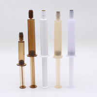 1ml 2ml 3ml 5ml 10ml Profesyonel Luer Lock Şeffaf Kozmetik PS Plastik Aplikatör Şırıngası Cilt Bakımı için