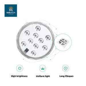 Luces Sumergibles Solares RGB IP65 para Piscina, Fuente Subacuática, Acuario, Jarrón, Iluminación LED Premium con Base - Product Image 4