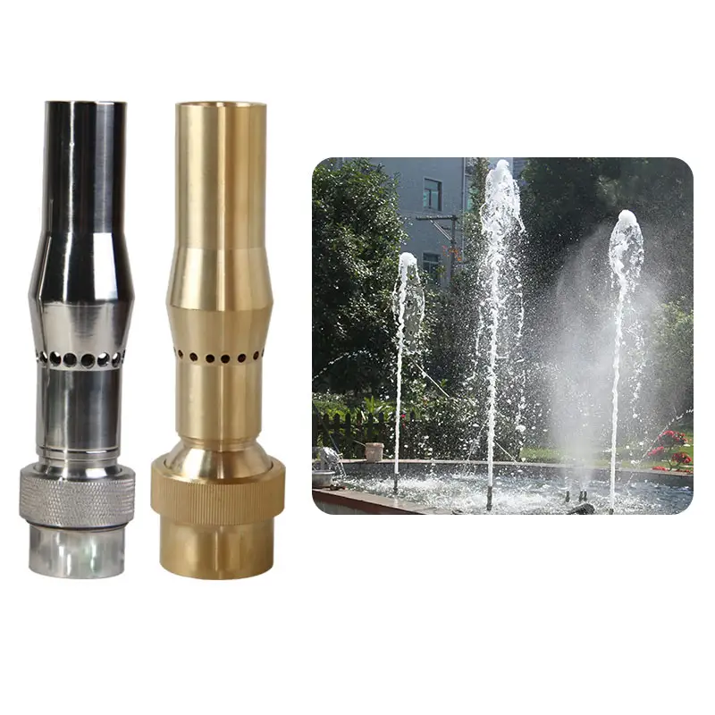 Outdoor Indoor Square Water Fountain Accessories Brass And Stainless Steel Head Jet Fountain Nozzle