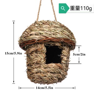 Nido de pájaro de paja Popular, jaula de pájaros hecha a mano creativa, decoración de jardín, casa de pájaros, casa de pájaros ecológica de estilo Pastoral - Product Image 2