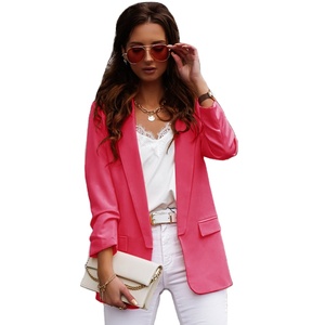 <span class=keywords><strong>Blazer</strong></span> de Poliéster con Cuello de Traje y Manga Regular con Botón de un Solo Grano de Source Factory para Damas - Product Image 3