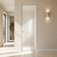 Porte battante en alliage d'aluminium, taille standard, panneau de séparation de salle de bain en verre dépoli, bordure décorative simple pour hôtel et villa