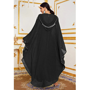 Abaya Moroccan Women Modest Kaftan Hooded <strong>Maxi</strong> <strong>Dress</strong> Bat Sleeve Farasha Kaftan <strong>Dress</strong> Dubai 2025 - Product Image 3