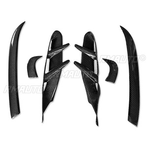 6Pcs Car Real Carbon Fiber Front Bumper <b>Splitter</b> Air Vent Fender Trim Cover Decoration Sticker for Porsche Taycan 2018-2022 - Product Image 2