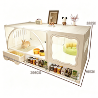 Cage à lapin en acrylique transparent multi-tailles, très vendue, avec tiroir anti-éclaboussures, grande maison pour lapin, cochon d'Inde, chinchilla