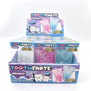 Juguete antiestrés de pasta de dientes blandita y moldeable con brillantina para niñas - Product Image 1