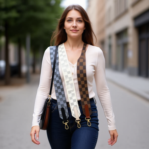 Cinghia per Borsa Pocket Wing 100cm 110cm in PU a Scacchi, Accessori Donna - Product Image 2