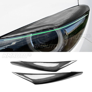 2 Piezas de Cubiertas Decorativas para Faros Delanteros de Fibra de Carbono para Mazda 3 Axela 2017 2018 2019, Adhesivos para Cubrir las Cejas de los Faros - Product Image 1