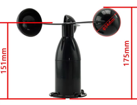 Anemometer Bahan Paduan Aluminium 0-30m/s 0-50m/s 0-60m/s Sensor Kecepatan Angin untuk Tower Crane, Meter Pengukur Kecepatan untuk Peralatan Pengangkat
