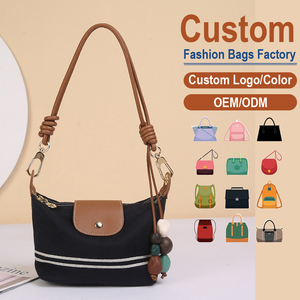 Denim & <b>Leather</b> Trim Hobo Crossbody Bag, OEM/ODM Custom, Casual Daily Shoulder Purse - Product Image 1