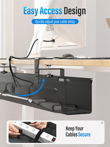 Grande sotto la scrivania cavo di gestione del vassoio di gestione del cavo sotto la scrivania senza trapano cavo per filo organizzatore - Product Image 3