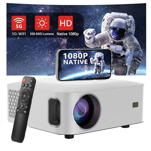 New T7 4K Mini Smart Projector Portable Android 9.0 5G WIFI LCD 4K Video Full HD 1080P LED Home Theater Projector 4K Projectors
