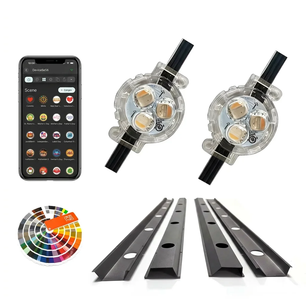 12V 24V 36V Rgbw Gemstone Pixel Track Point Lights IP68 Waterproof Permanent Outdoor Christmas Decoration Lighting