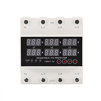 XIONGISOLAR Voltmètre/ampèremètre sur Rail Din triphasé Moniteur Réglable AVR AC Relais Protecteur 3P + N Limite Cuivre AC Système LCD pour PC