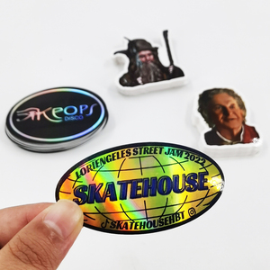 Thâm quyến nhà máy chết cắt lớn lên logo bao bì chai nhãn dễ thương dập nổi xe máy xu hướng HOLO Sticker Sheets - Product Image 3