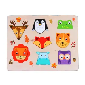 HOYE CRAFT New Style Montessori Wooden Board Game Alphabet and Number Puzzle wooden hand grasping board puzzle