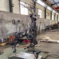 Escultura Animatrónica para Jardín Exterior, Hecha a Mano con Metal Reciclado, Diseños Personalizados Grandes