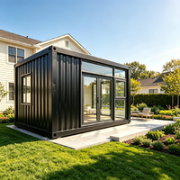Maison conteneur de luxe à mur-rideau en verre 20 pieds, maisonnette modulaire préfabriquée moderne, couleur personnalisable