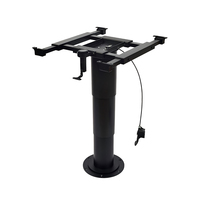 Pied de table réglable pour camping-car, base télescopique coulissante à 4 directions en aluminium et acier, avec pédale de réglage de hauteur pour camping-car, motorhome, bateau JDA