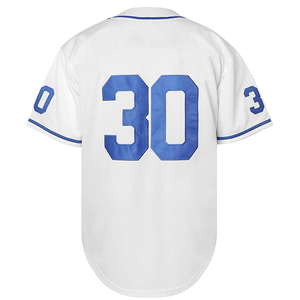Camiseta de Béisbol con Cuello en V, Color Blanco y Azul Rey, Impresión OEM, Camiseta de Práctica de Béisbol Azul Cielo para Todos los Equipos, Moda para Hombre - Product Image 3