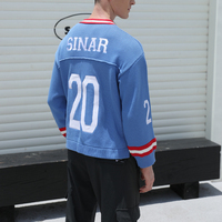 Pull Homme en Coton Personnalisé avec LOGO, Tricot Brodé Décontracté, Col en V, Maillot de Football, Pull d'Hiver en Maille pour Homme