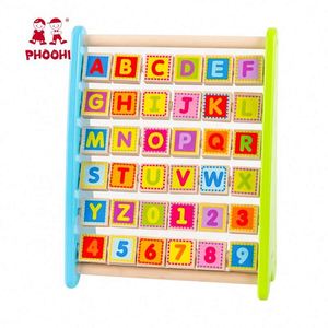 Bébé Apprentissage Lettre Capitale Perles Enfants En Bois Alphabet Abacus Jouet Éducatif Pour <span class=keywords><strong>Kidi</strong></span> - Product Image 1