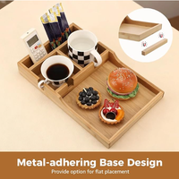 Plateau de canapé en bambou à compartiment unique 15 cm – Organisateur de coussin de canapé pour cuisine, salle de bain, rangement de boissons – Facile à nettoyer – Style européen