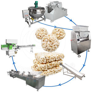 ORME-Máquina de tratamiento de arroz Krispie completamente automática, barra de proteína de cereales, línea de producción de pastel de arroz inflado - Product Image 1