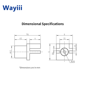 שקע PCB ישר מדגם Wayii MCX-KHD, מחבר קואקסיאלי RF 50 6GHz, חיבור דרך חור (THD), ציפוי זהב במרכז המחבר - Product Image 6