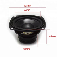 Speaker Woofer Kerucut Kertas 4 Inch High Fidelity dengan Surround Karet dan Casing Plastik untuk Sistem Audio Rumah 18W RMS 4 Ohm Komponen