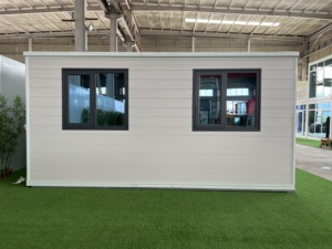 Maison conteneur extensible 20ft 40ft en panneaux sandwich acier, cabine modulaire préfabriquée à double ailes avec porte d'entrée vitrée pour villa et résidence - Product Image 5