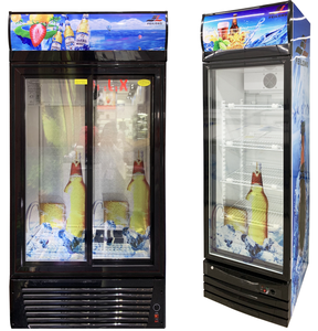 Réfrigérateur commercial à double porte personnalisé avec vitrine en verre, réfrigérateur vertical avec porte transparente - Product Image 1