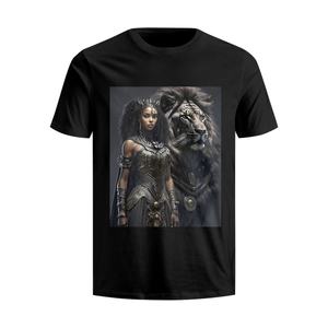 Camiseta de mujer personalizada de envío rápido de fábrica, camiseta informal de manga corta con cuello redondo, camiseta de gran tamaño, camisetas gráficas de niña y <span class=keywords><strong>León</strong></span> Animal - Product Image 1