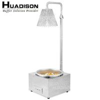 Huadison Autres fournitures d'hôtel et de restaurant Lampe chauffante infrarouge portable en acier inoxydable Lampe chauffante électrique pour aliments Buffet