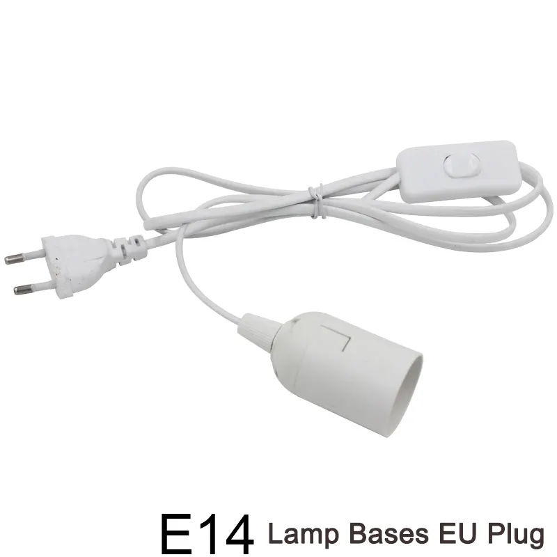 Salt lamp wire E27 white plastic socket Bulb Lamp holder power cord EU Plug extension cable