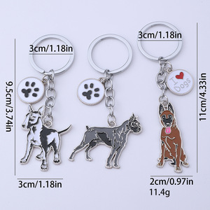 Mengda - Llavero Metálico Estilo <span class=keywords><strong>Americano</strong></span>, Colgante de Perro de Dibujos Animados, Pastor, <span class=keywords><strong>Pitbull</strong></span>, Joyería para Ropa y Bolsos - Product Image 3