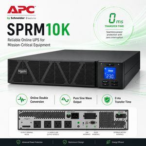 UPS Schneider <span class=keywords><strong>APC</strong></span> SPRM1K de 1KVA y 2U para Montaje en Rack, UPS en Línea Serie SP con Batería de Plomo-Ácido para Rack de Servidores y Gabinete de Red - Product Image 3