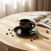Vente en gros de tasses à café en céramique espresso de 50 ml avec soucoupe et plateau pour la maison, la cuisine, les cafés