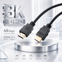 Câble HDMI 2.1 8K 60Hz 4K 120Hz 48 Gbps Ultra Haute Vitesse HDR EARC Mâle-Mâle pour TV Moniteur Ordinateur Portable Projecteur