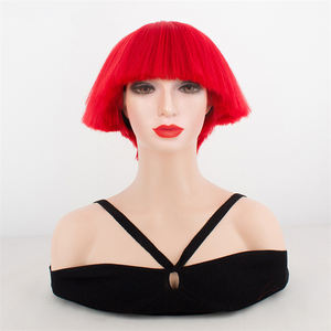Perruque Bobble Head Lady <span class=keywords><strong>Gaga</strong></span>, coupe de cheveux en bol, perruque en soie haute température, exportation, commerce extérieur - Product Image 4