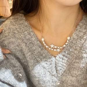 Exquisito Collar con Colgante Individual de Plata de Ley S925 para Mujer, Estilo Lujoso y Sofisticado con Estrella de Diamante Rosa Japonés - Product Image 4