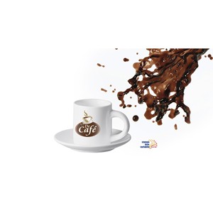 Tazza da Caffè in Ceramica Dr Cafe Bianca con Logo 120ml per Uso Quotidiano - Product Image 1