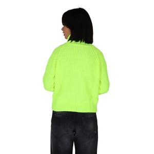 Maglione Casual da donna maglieria giallo fluorescente 53538938 Design traspirante con alzata di spalle e decorazione a bottoni per la parte anteriore autunno/inverno - Product Image 3