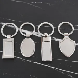 Nhà máy bán buôn nóng bán trống Keychain tùy chỉnh logo thăng hoa Keychain trống kim loại tự làm Keychain.