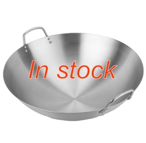 Poêle <span class=keywords><strong>Wok</strong></span> 201 en acier inoxydable fiable habilement fabriquée sans danger pour la cuisson à gaz pour la cuisine chinoise pour les hôtels à usage domestique - Product Image 1