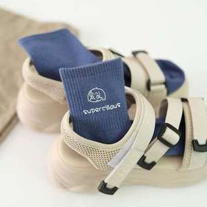 Women Mid-Calf Socks Solid Color Figures Breathable Sweat-Absorbing Polyester Casual Autumn Winter Fashion - Product Image 5