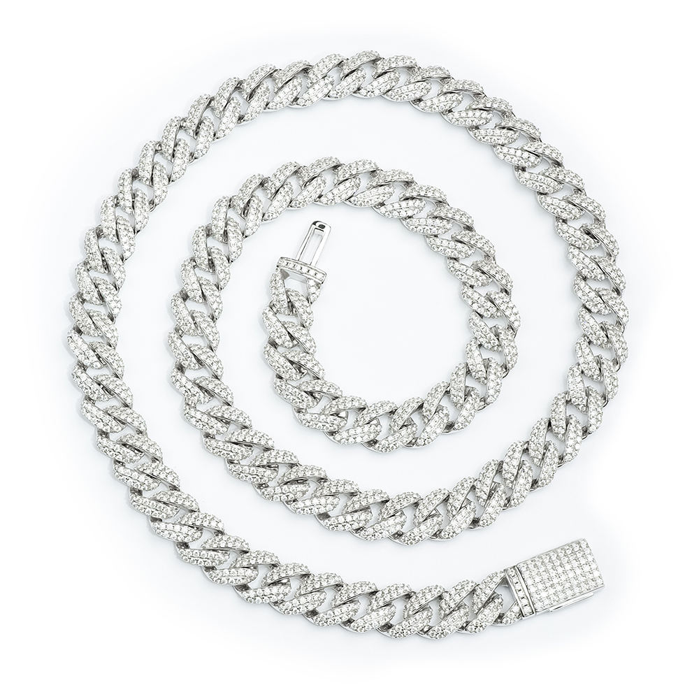Silver Arc Style 10mm 24in Cuban Necklace