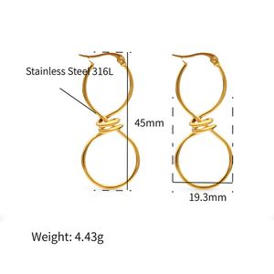 Chris April เงินเกาหลีเครื่องประดับต่างหูบิดเกลียวขนาดใหญ่ชุบทอง18K - Product Image 2