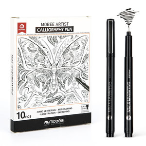Mobee P-625E Lot de 10 Marqueurs Fineliner Non-Toxiques à Écriture Fluide pour Lettrage à la Main et Dessin Artistique Stylos de <span class=keywords><strong>Calligraphie</strong></span> d'Usine - Product Image 1